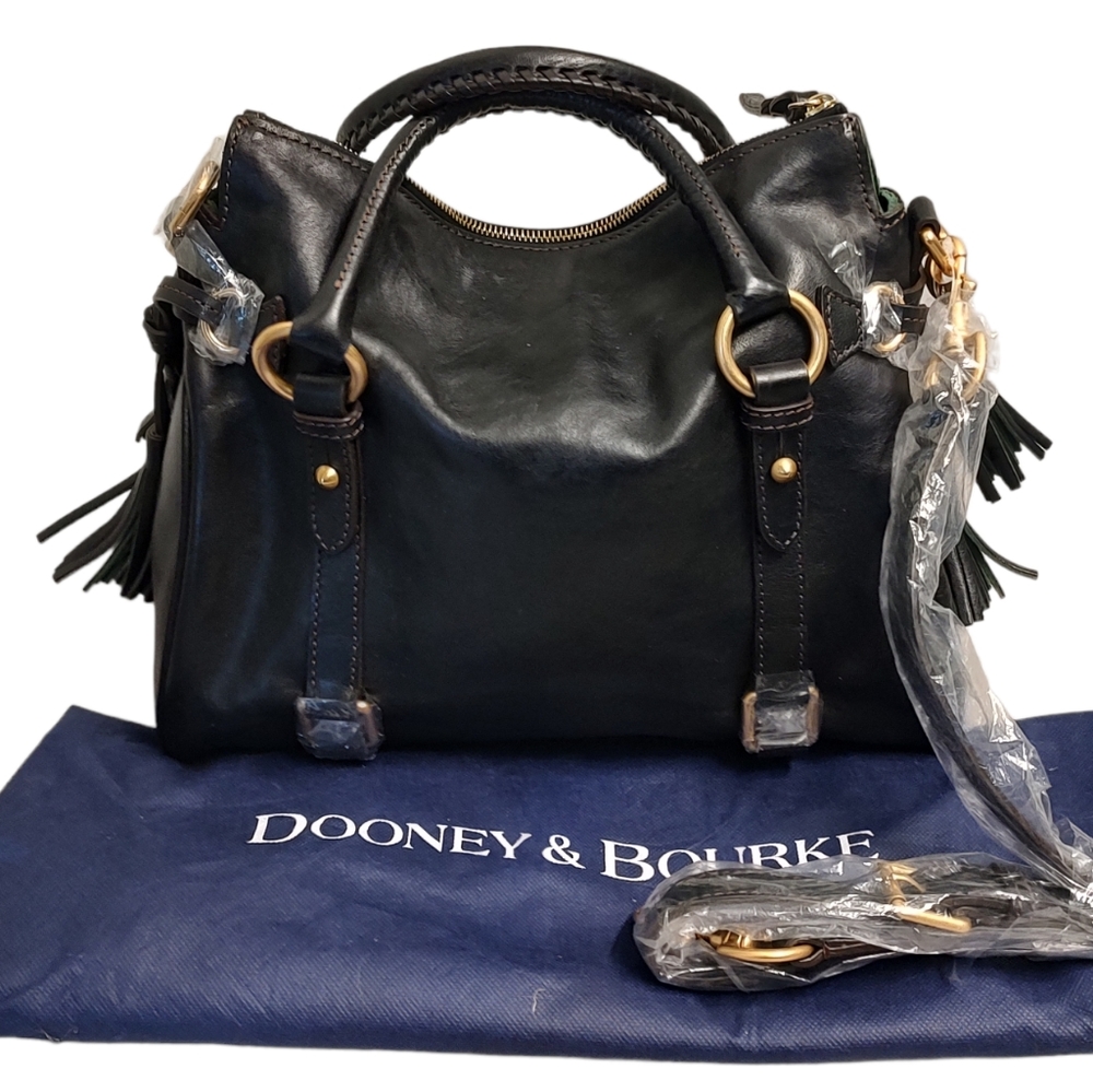 DOONEY & BOURKE Florentine Leather Small Satchel Crossbody Bag NWOT Black - Picture 8 of 16